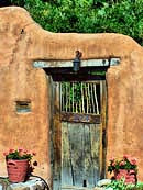 Canyon Road Home Entrance - Santa Fe, New Mexico
