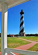Visitors tour the Cape Hatteras Lighthouse