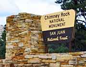 Entrance Sign - Chimney Rock National Monument, Colorado