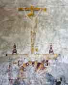 Wall Fresco (Jesus on the Cross) - Mission Concepcin, San Antonio, Texas