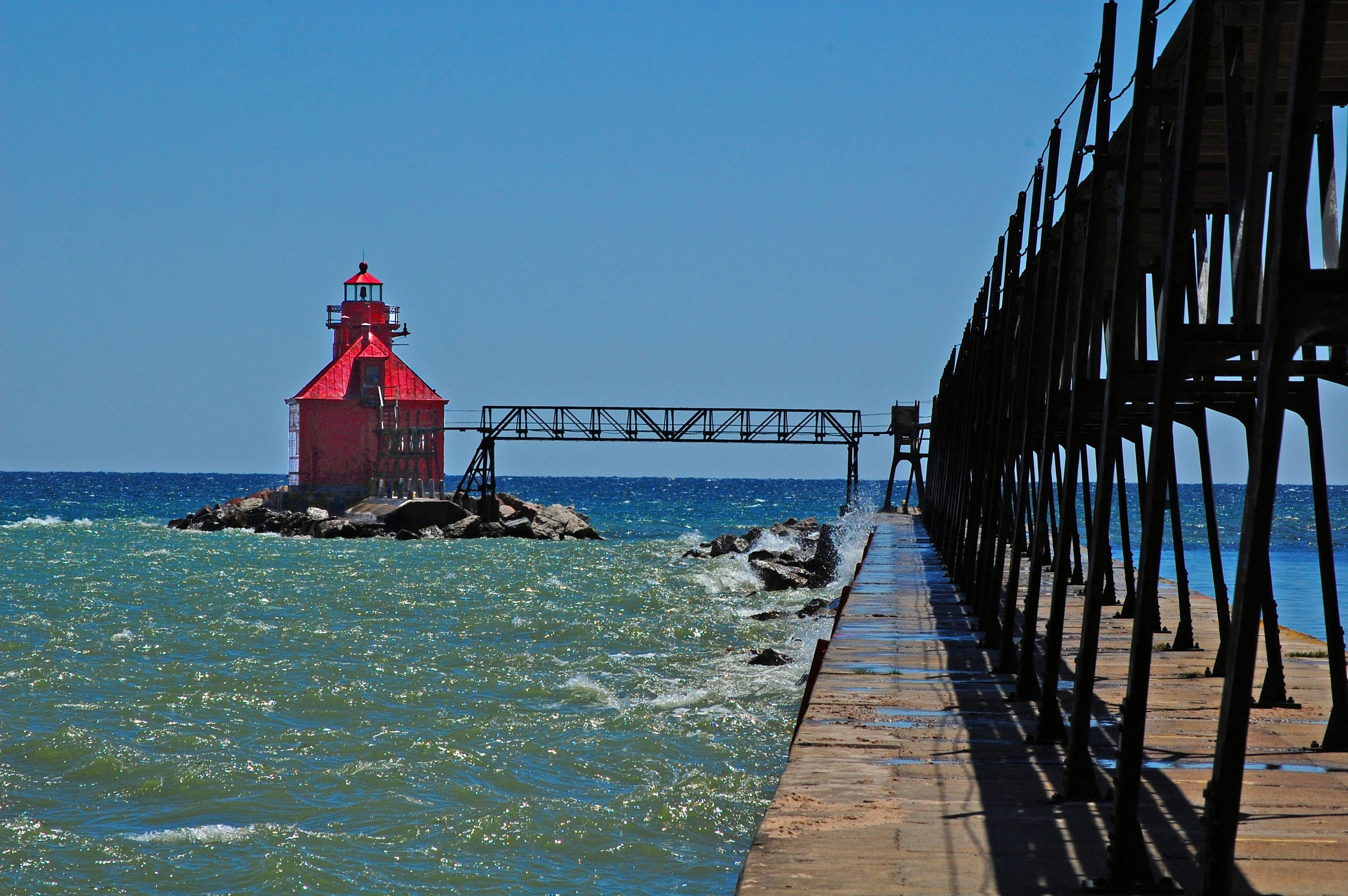 North Pierhead Lighthouse, Lake Michigan - Wisconsin Rustic Road 77