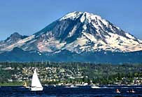 Mount Rainier from Lake Union - Seattle, Washington