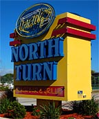 Racing's North Turn Sign (Bar and Grill), World's Most Famous Beach - Daytona Beach, Florida World's Most Famous Beach - Daytona Beach