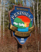 Peninsula State Park Sign