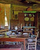 Typical 19th century pioneer home interior