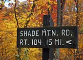 Shade Mountain Road Sign