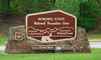 Winding Stair National Recreation Area welcome sign - Talimena Scenic Byway, Oklahoma