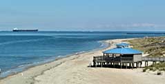 Bayside View and Freighter - Virginia Beach, Virginia