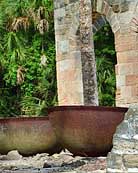 Large Cooking Kettles - Sugar Mill Ruins, New Smyrna, Florida