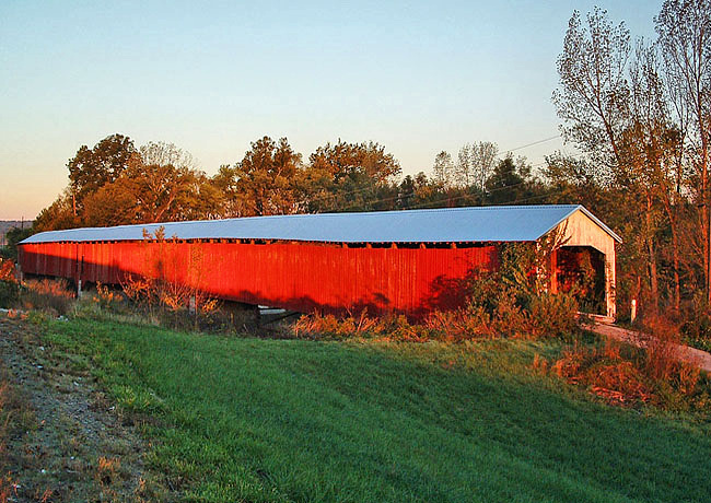 Dark Covered Bridge - Medora, Indiana