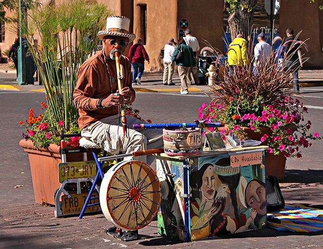 Santa Fe street entertainer -  Santa Fe Railyard, New Mexico