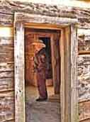 John Oliver Log Home - entry door detail, Great Smoky Mountain National Park