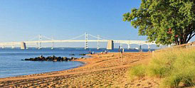 Sandy Point State Park view of the Chesapeake Bay Bridge