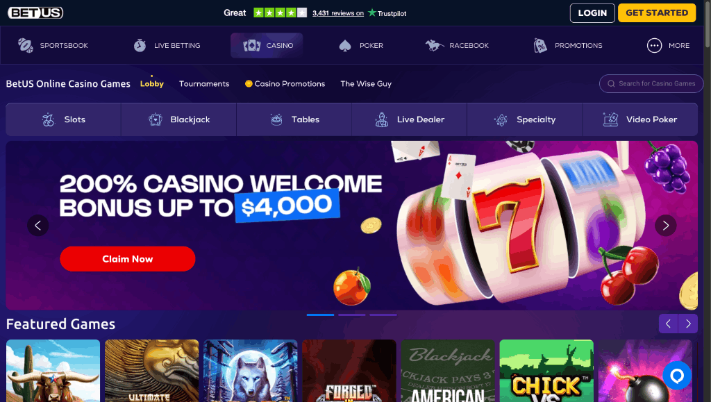 BetUS online casino